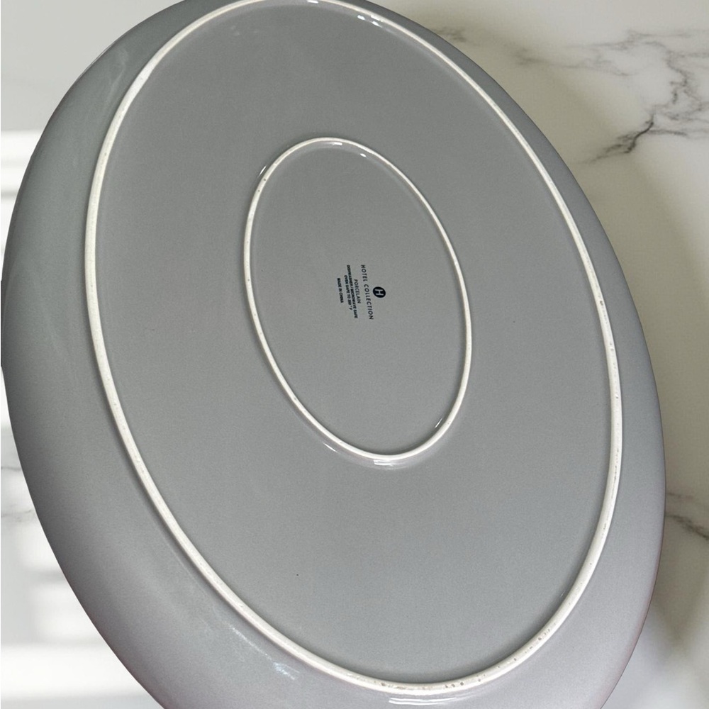 Hotel Collection Slate Gray Porcelain Accent Platter